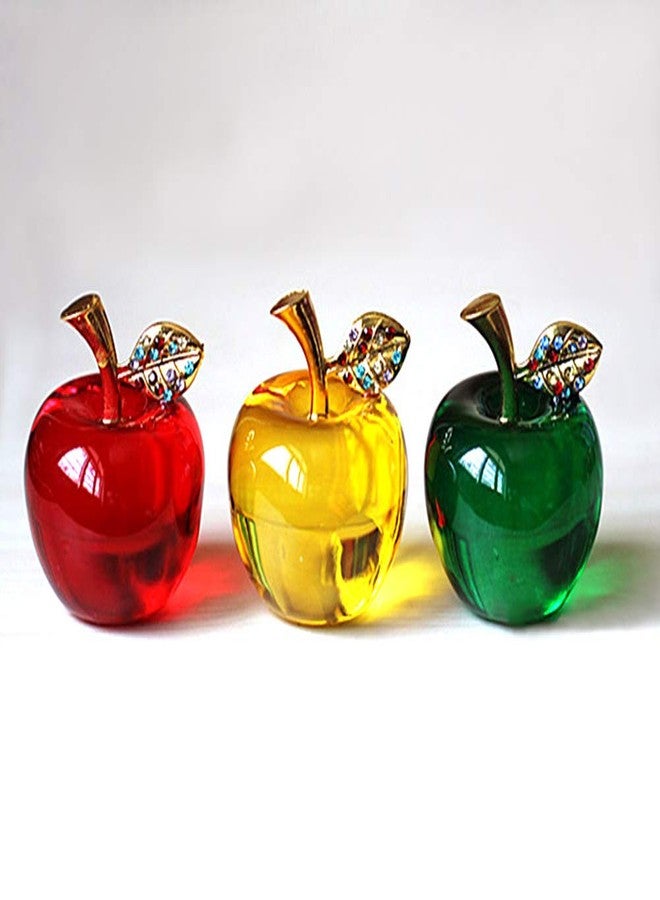 Hoobar Crystal Apple Figurine Paperweight Ideal Gifts for Wedding Birthday Christmas and Home Decoration 2.1 Inch (B-red) - Image 4